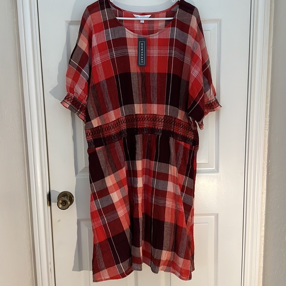 DownEast Pink Plaid Dress - Picture 2 of 4